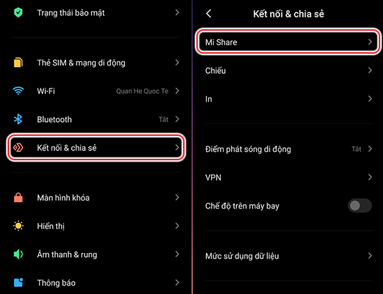 T&iacute;nh năng Mi Share